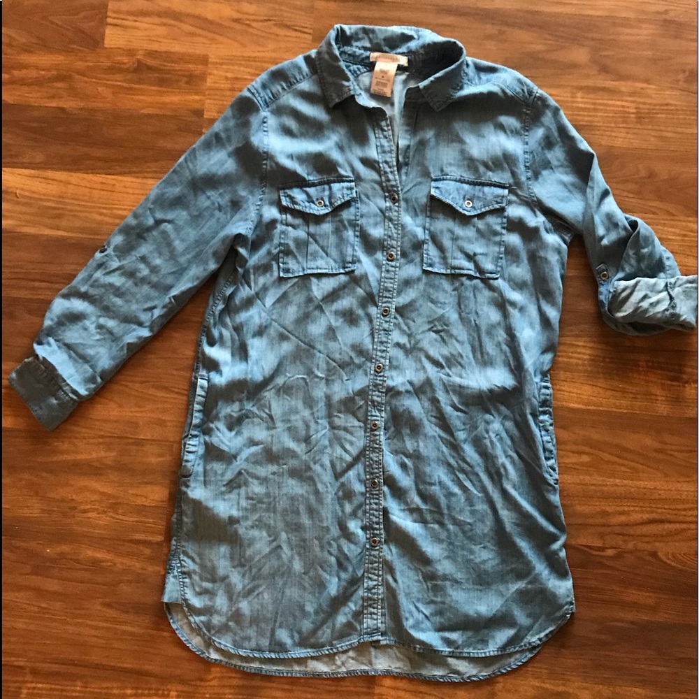 Philosophy Chambray Button Down Shirt Dress sz.XL
